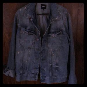 Men’s distressed jean jacket from Express